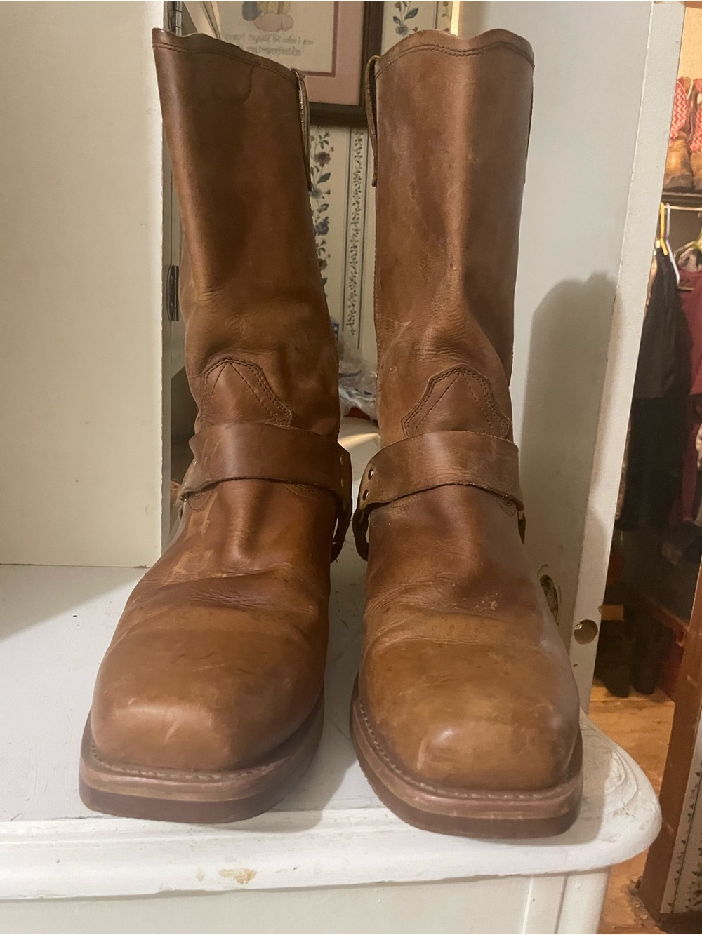 dingo Brown Leather Western Engineer Boots